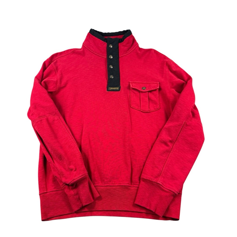 Polo Ralph Lauren Military VTG Heavy Cotton Pullover Metal Button Sweater Size L